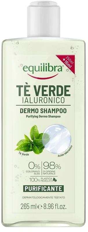 Equilibra Equilibra Haarshampoo met Groene Thee Hyaluronzuur en Hydraterende Huid 265 ml Reinigende werking