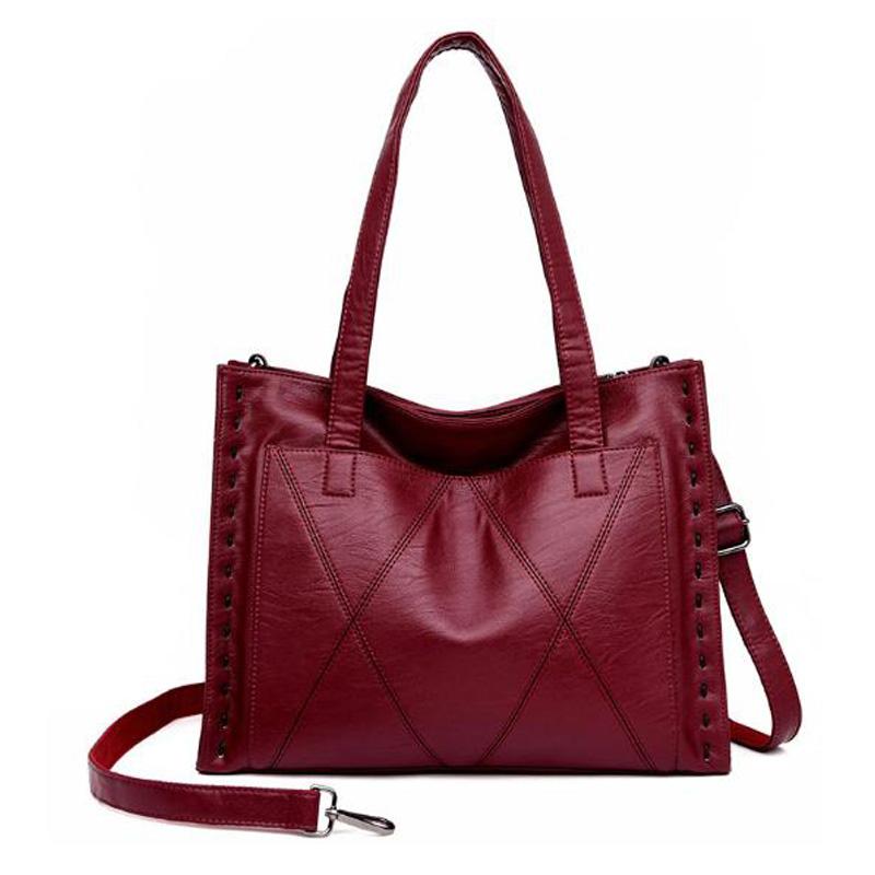 Sac à main cousu, grande capacité, sac bandoulière femme, sac à main tendance
