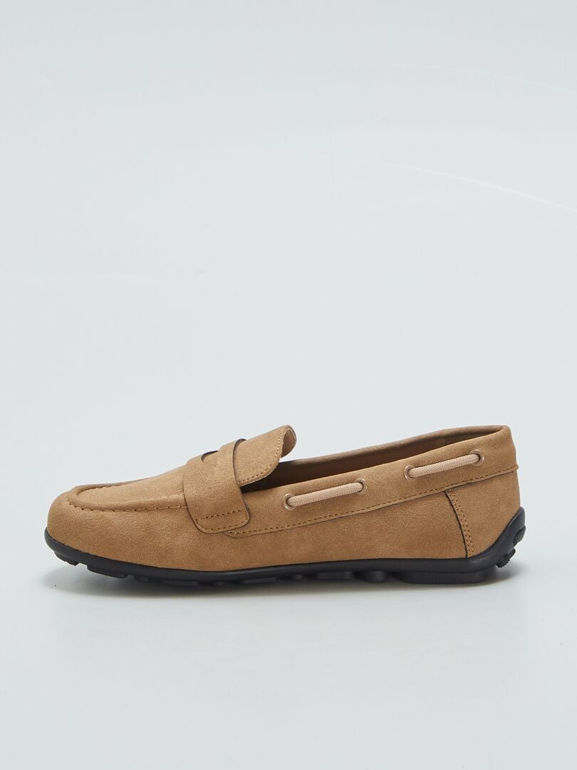 Mocassins de camurça sintética - BEGE