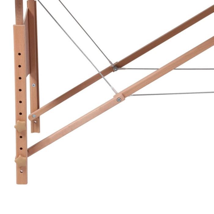 vidaXL Table pliable de massage Blanc crème 4 zones avec cadre en bois