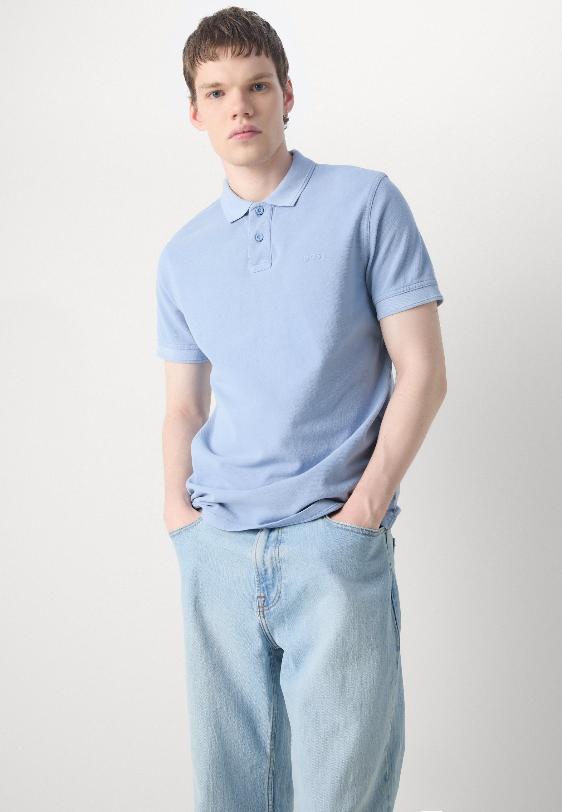 BOSS PRIME - Pólóing - nyitott kék