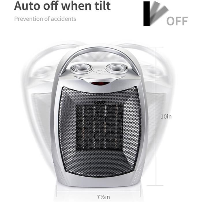 Calefactor portátil - Calefacción y refrigeración - Negro - Eléctrico - Portátil - Eficiente energéticamente