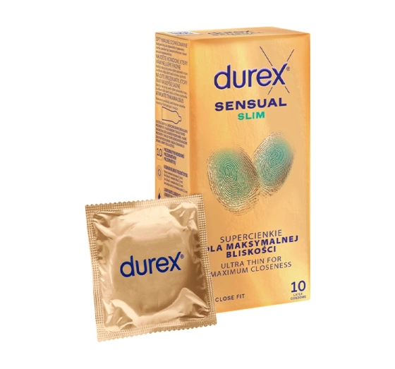 Durex Sensual Slim ultracienkie prezerwatywy dopasowane 10 szt