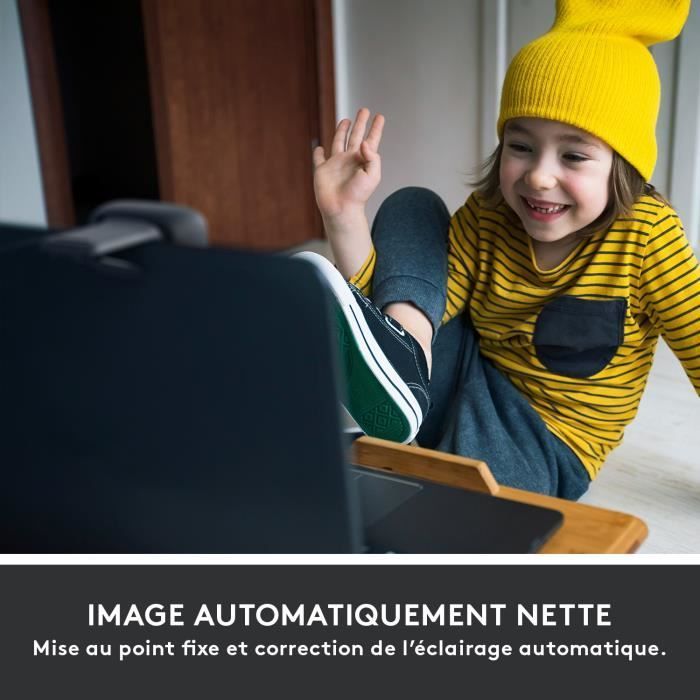 LOGITECH - C505 HD Webcam - USB HD 720p - Microfoon met groot bereik - Compatibel met pc of Mac - Grijs/Zwart