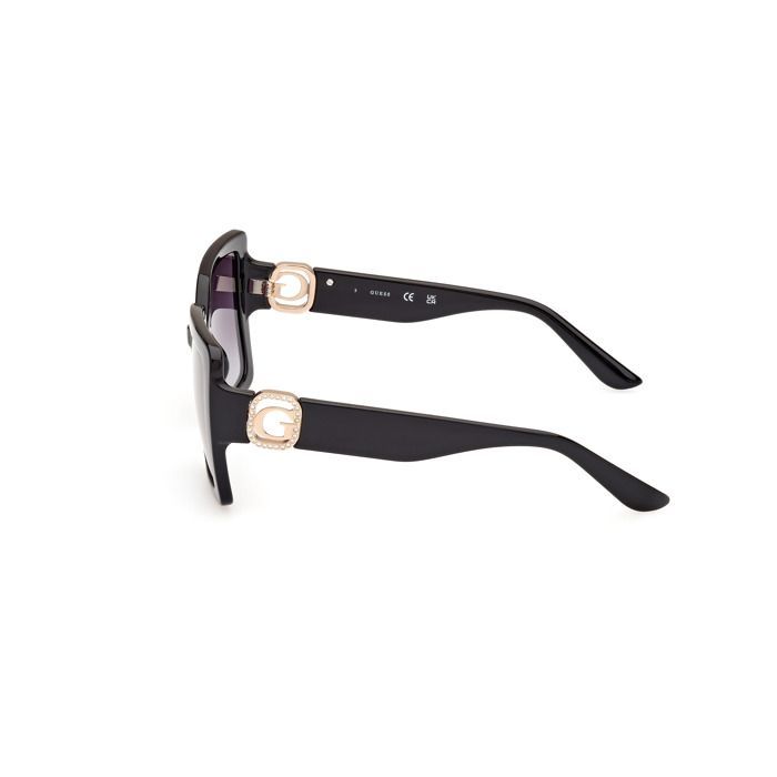 Gafas de sol cuadradas para mujer Guess 00103 – Color 01B Negro brillante con lentes degradadas ahumadas