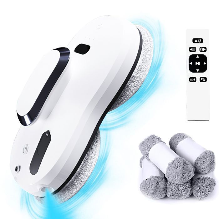 Robot limpiacristales, succión de 3800 PA, pulverización eléctrica, mando a distancia, sistema anticaída, depósito de agua de 30 ml, 3 modos de limpieza.