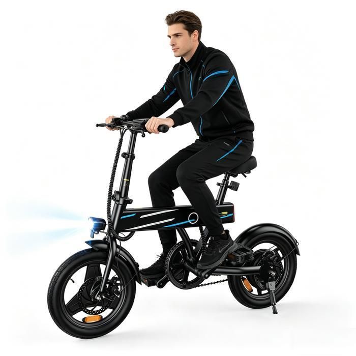Vélo Électrique - AGILERIDE - AE-B1 - VTT 14'' - Moteur 250W - Batterie 36V 7.8Ah - Autonomie 40 km- 3 Vitesses-Adulte-Noir