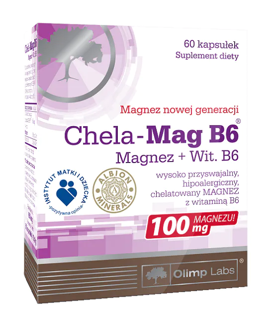 Olimp Chela-Mag B6,Suplement diety z magnezem i witaminą B6, 60 kapsułek