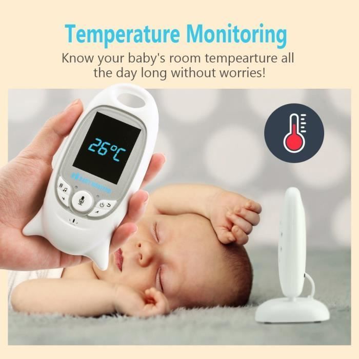 Ecoute Bébé Vidéo Babyphone/Moniteur Bébé sans Fil avec Caméra Surveillance 2.0”Ecran &Vision de la Nuit