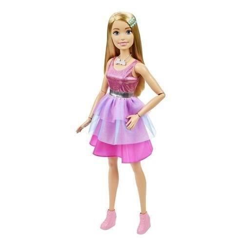 Barbie Très grande poupée blonde 71 cm, robe rose irisée, Barbie Fashionista A Partir De 3 Ans, HJY02