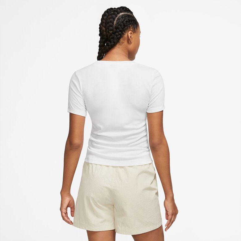 Essentiële sportkleding: geribbelde crop top met korte mouwen in modieuze stijl.