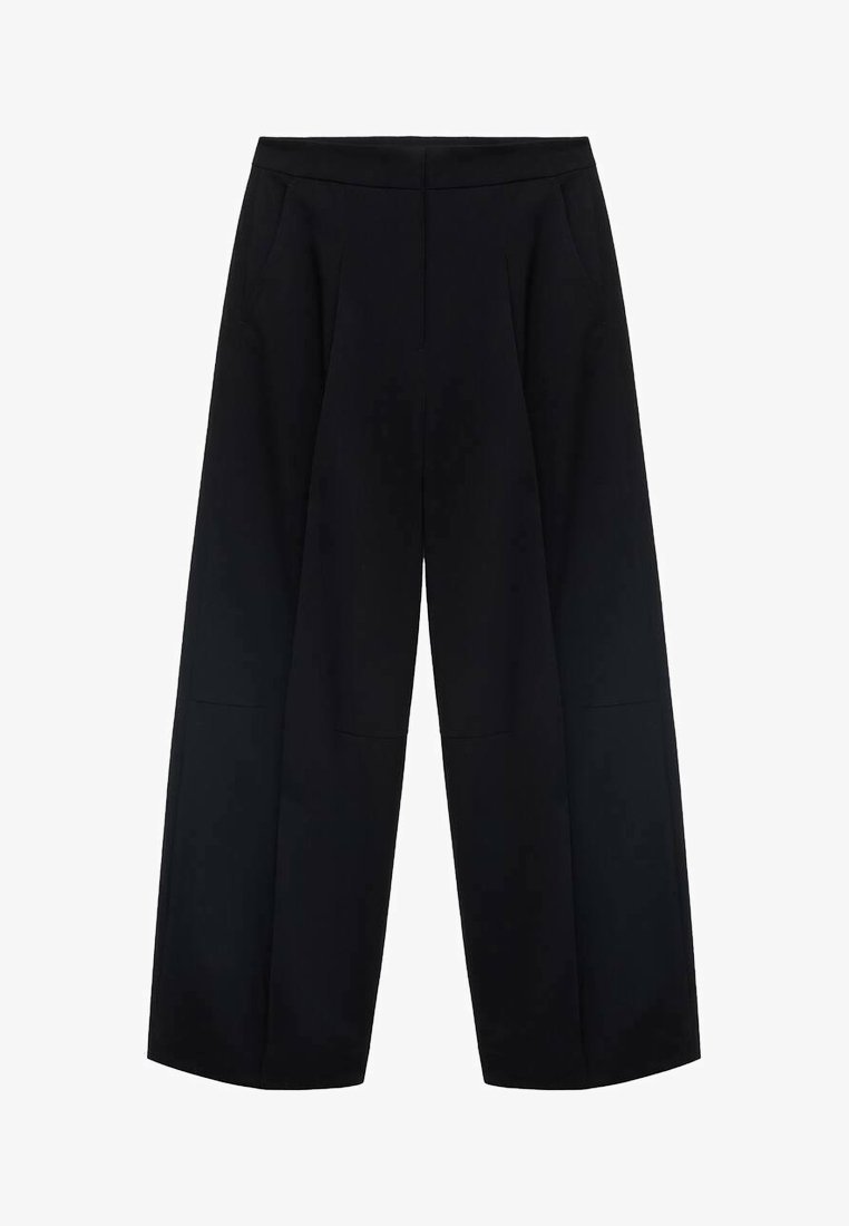 Mango geplooide wijde broek - zwart
