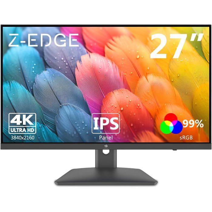 Z-EDGE U27P4K 27inch IPS 4K UHD (3840x2160) PC Gaming Screen, FreeSync Monitor 16:9, 75 Hz, 5 ms, 2*HDMI2.0 & 2*DP1.4
