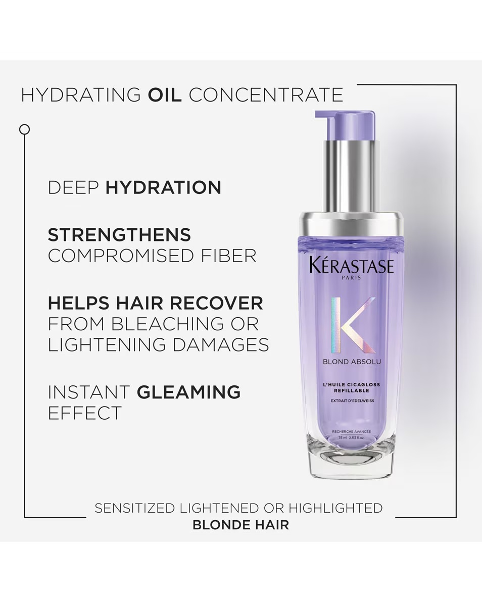 KÉRASTASE Blond Absolu L'Huile Cicagloss Λάδι επανόρθωσης μαλλιών - για ντεκαπάζ και ξανθά μαλλιά