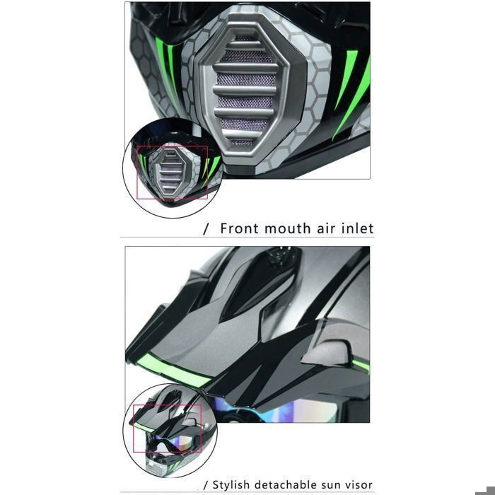 Capacete integral para motociclismo — AProsp — C853 — Capacete profissional para motocross e BMX. Certificado CE e DOT.