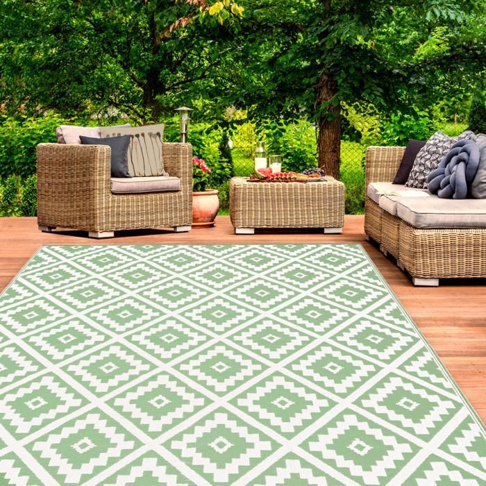 IDMARKET BAHAMAS Outdoor Rug, Sage Green, 180 x 280 CM