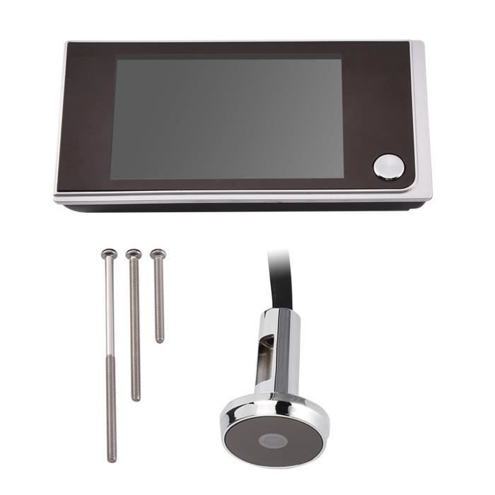 Visionneuse de porte, caméra HD de 3,5 pouces 120 degrés Mini HD Visionneuse de judas extérieure HD Surveillance 24 heures Facile