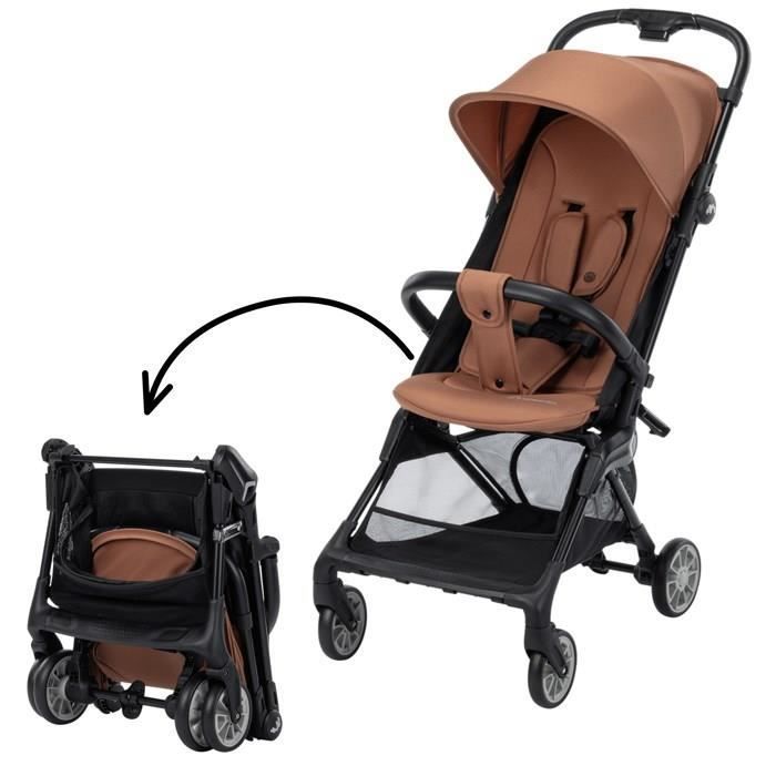 Passeggino da cabina BEBECONFORT Zephir, 1ª età, ultra compatto, facile da piegare, dalla nascita fino a 4 anni (max. 22 kg), rame minerale