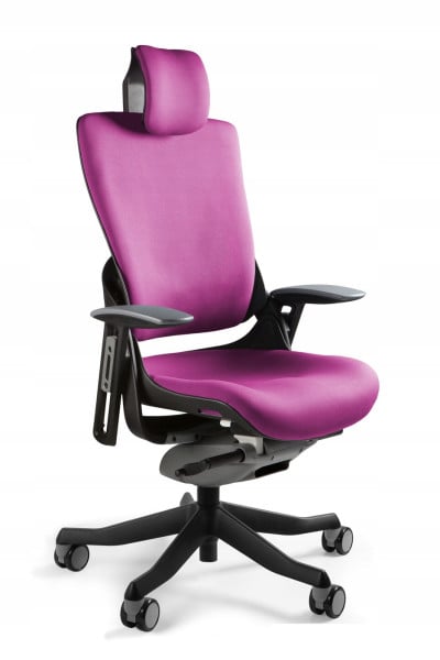 Fotel biurowy obrotowy WAU 2 czarny/magenta tkanina