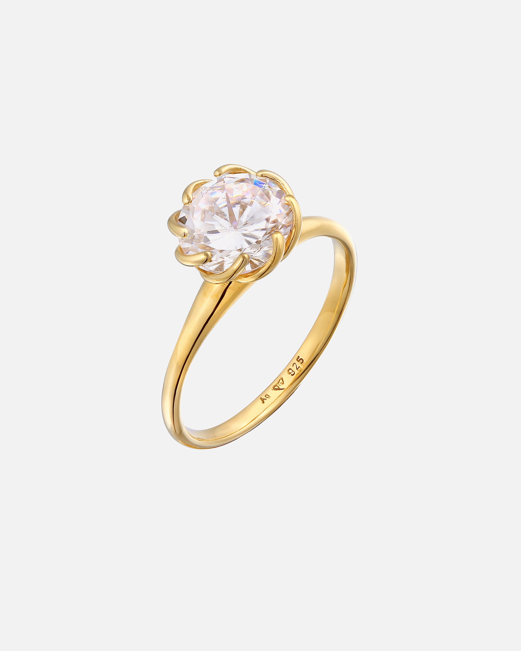 Elli Femmes Bague de fiançailles Solitaire Fleur avec Zirconia en argent sterling 925