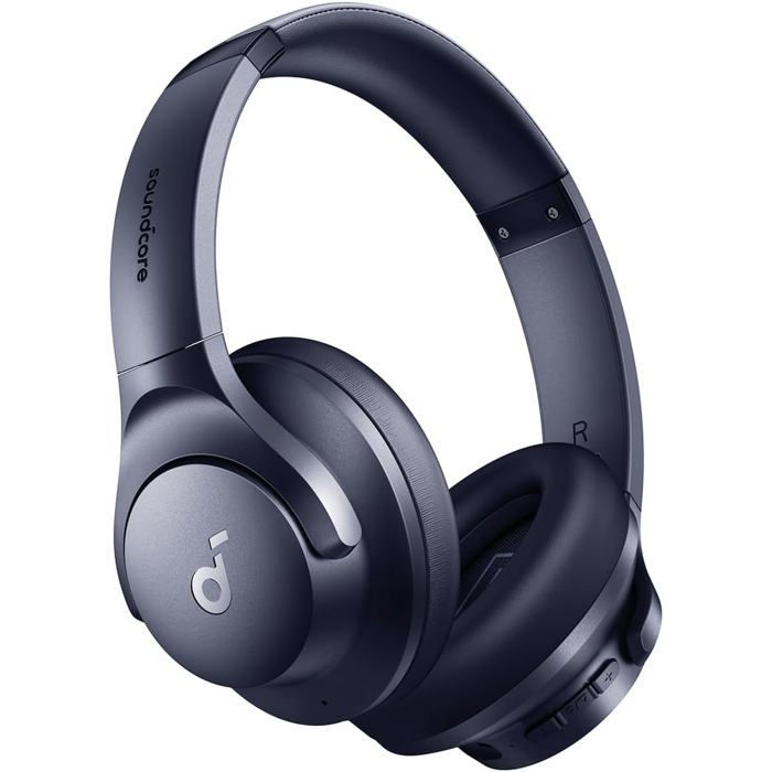 Anker Q20i Over-Ear Headphones | Active Noise Cancellation | 40h ANC | Hi-Res Audio | App Customization (Navy Blue)