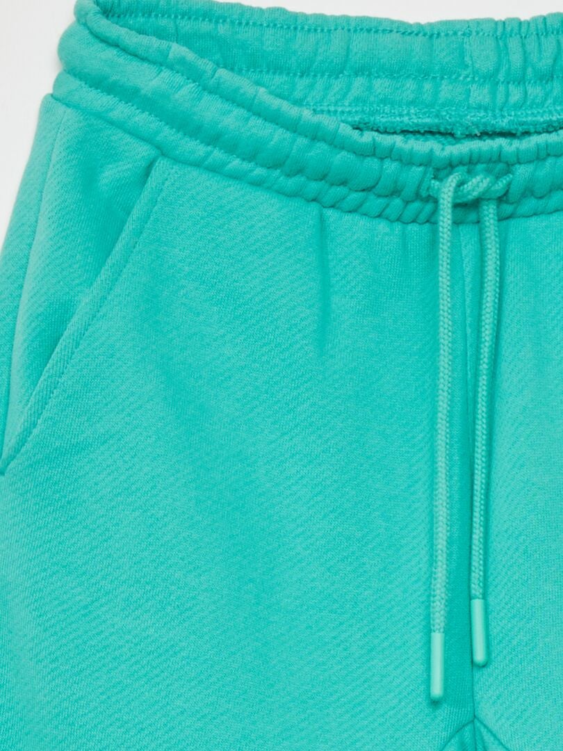 Pantalones deportivos de felpa francesa con costuras - VERDE