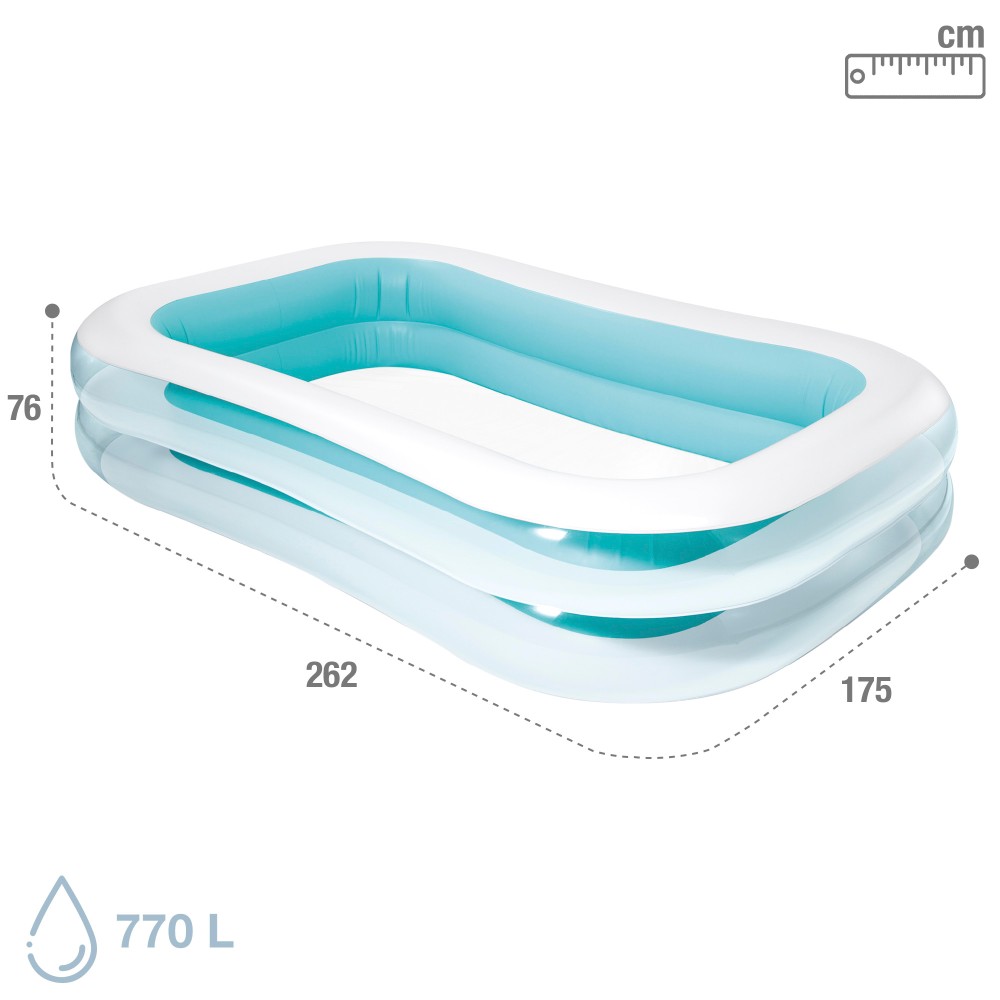  Piscina inflável retangular Intex 262x175x56 cm - 770 L