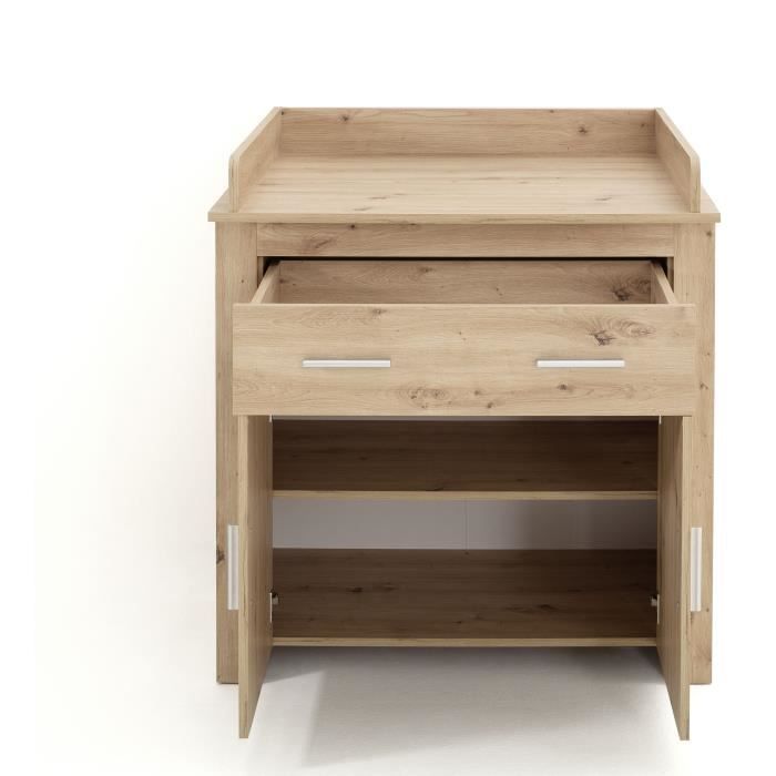 Chambre bébé Duo : Lit 70 x 140 cm + Commode à langer AHOI - Chêne - TREND TEAM