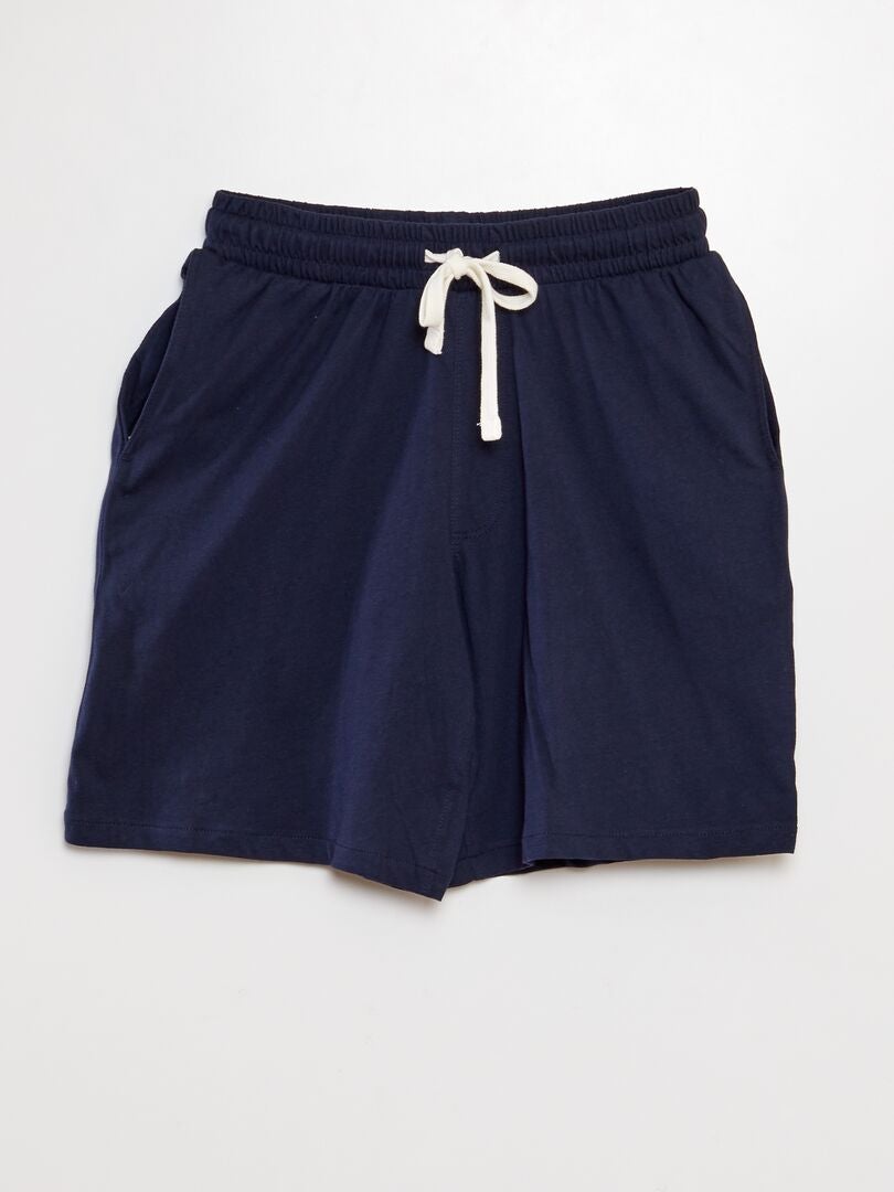 Pijama curto de algodão - AZUL
