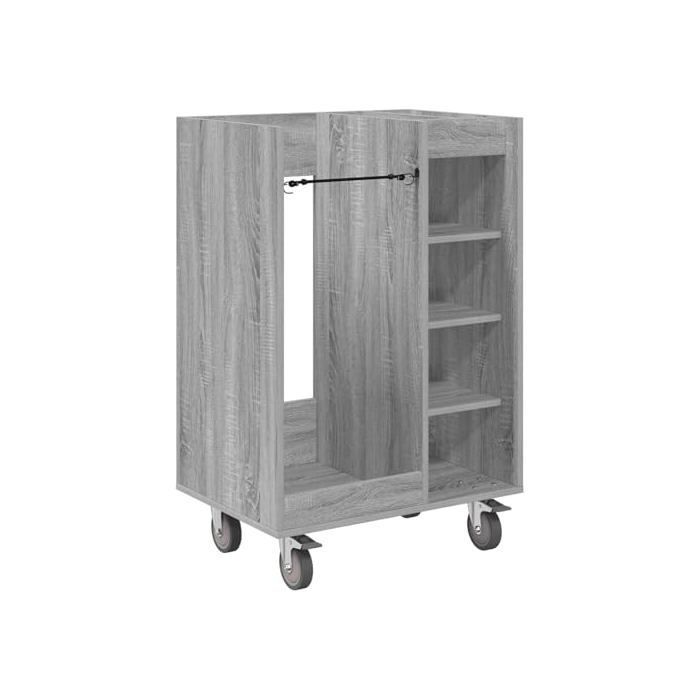 Taquilla de golf moderna - vidaXL - Gris Sonoma - 65x45x98 cm - Amplio espacio de almacenamiento - 4 ruedas - Estructura metálica