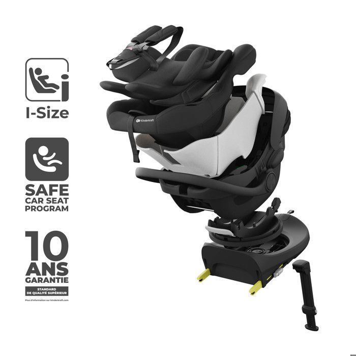 Seggiolino auto Kinderkraft I-LITE ENDURA SAFE FX i-Size 40-87 cm – Orientamento contro il senso di marcia, ISOFIX o cintura di sicurezza, ECE R129, compatibile con passeggino, nero