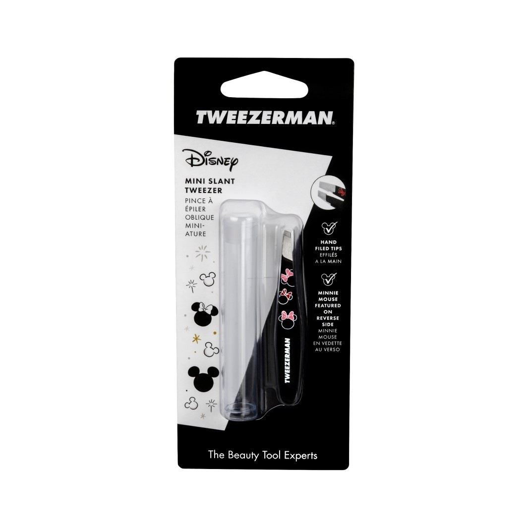 „Tweezerman Disney Mickey & Minnie“ miniatiūriniai pasvirę pincetai, atsparūs ausims – 1 vnt.