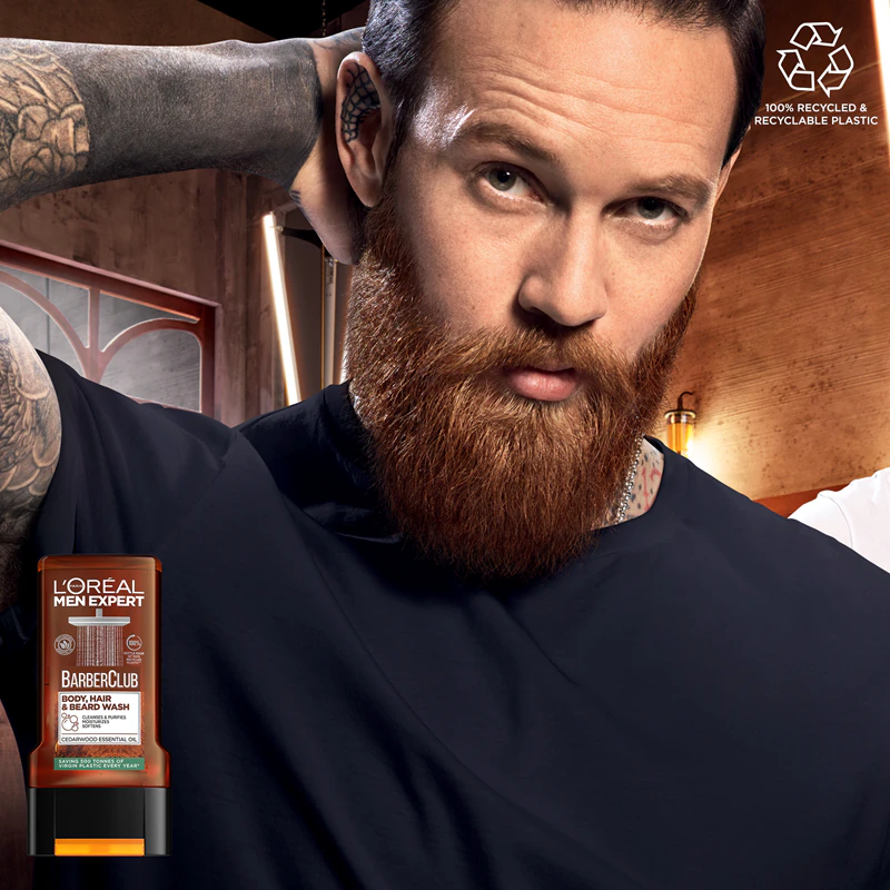 Sprchový gél L'Oréal Paris Men Expert Barber Club na vlasy, bradu a telo mužov