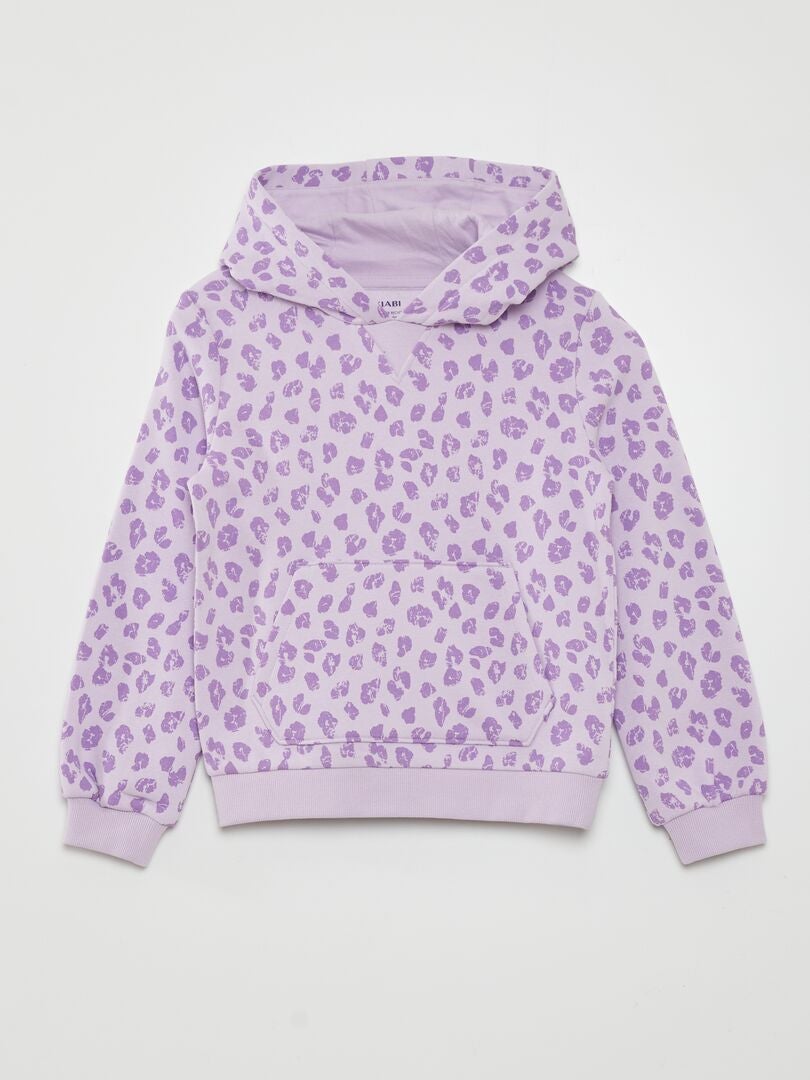 Hoodie met luipaardprint - PAARS
