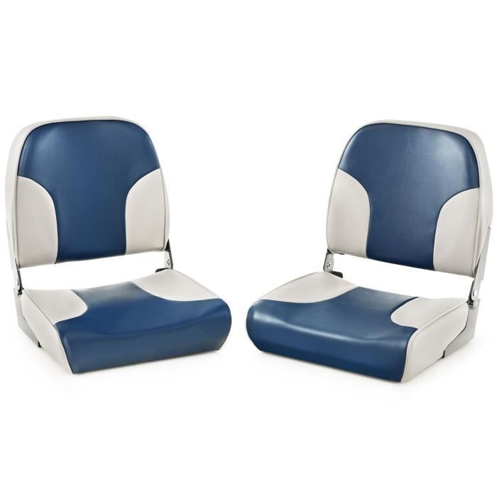 Asiento plegable para barco COSTWAY de 2 piezas con respaldo bajo, acolchado de espuma, 8 bisagras de perno de aluminio, capacidad de carga de 180 kg.
