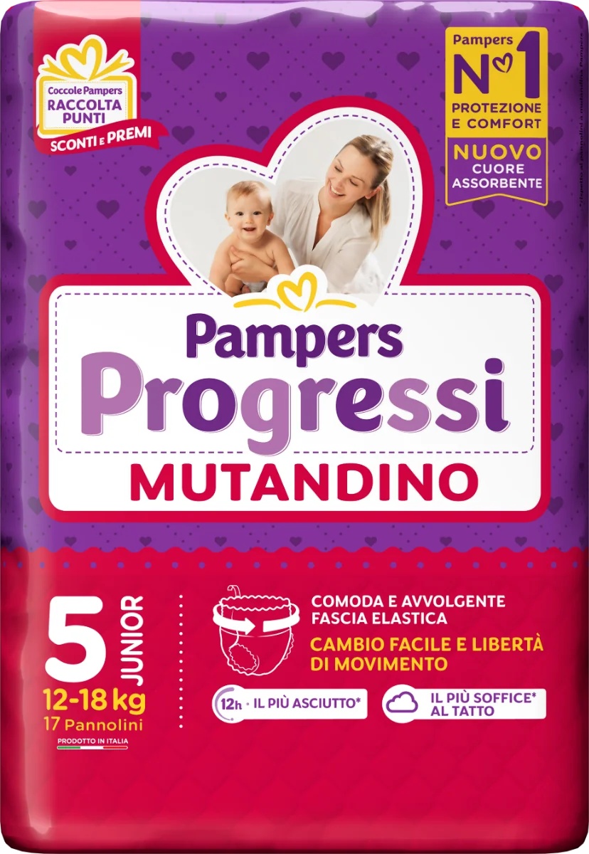 Pampers Progressi Junior calcinhas tamanho 5 (12-18 kg) 17 unidades