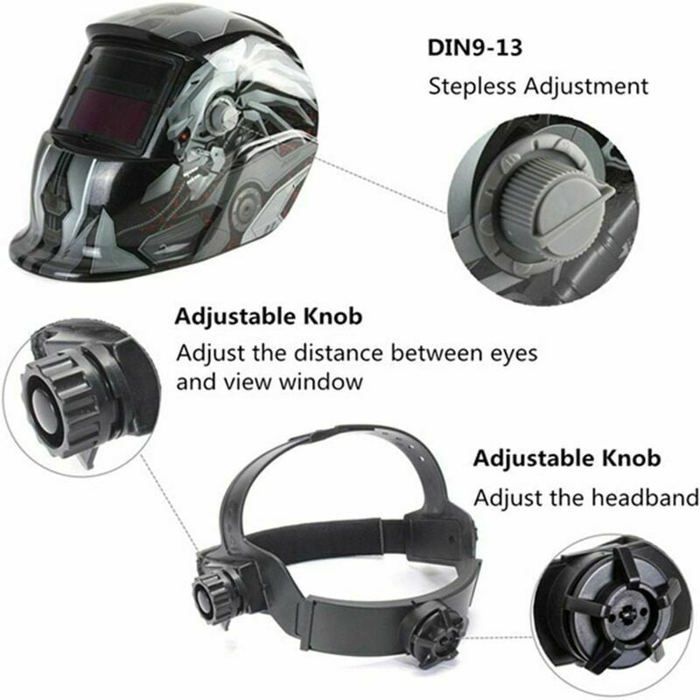 Máscara de casco de soldadura automática con filtro de sombra ajustable para soldadura por arco MIG/TIG, múltiples opciones de color, talla grande.