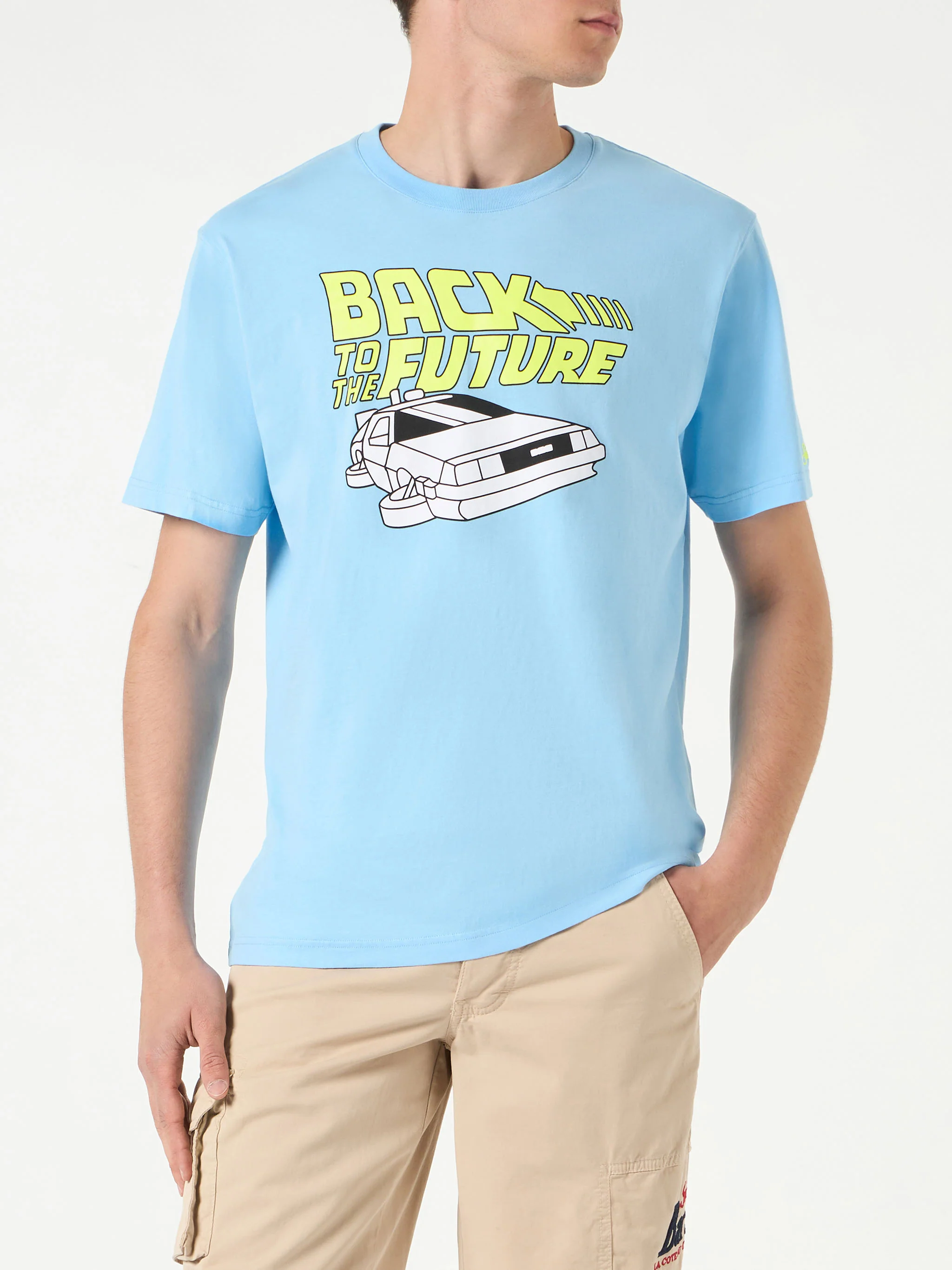 Heren katoenen T-shirt met Back to the Future autoprint | RETOUR