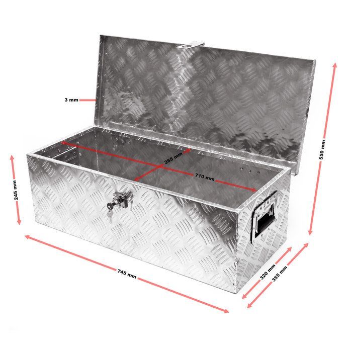 Aluminum toolbox 760x320x245mm Transport case Tool box Storage case
