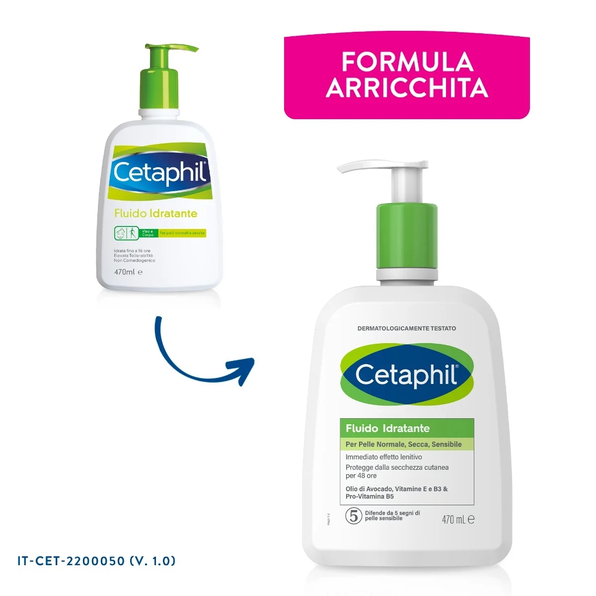 Cetaphil hydraterende vloeistof voor gezicht en lichaam 470 ml voor de normale, droge en gevoelige huid