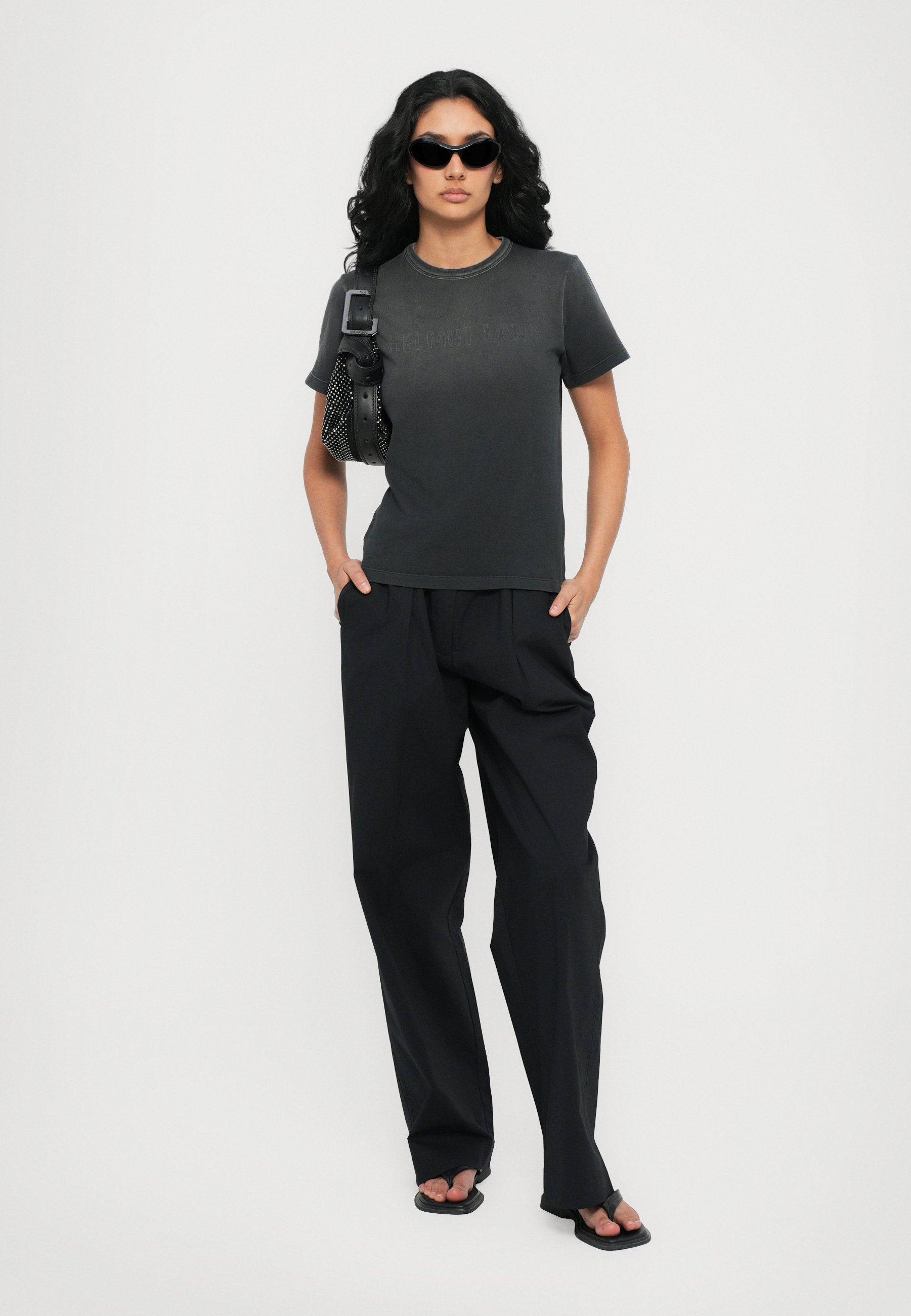Helmut Lang LOGO SLIM T-shirt - T-shirt met print - zwart