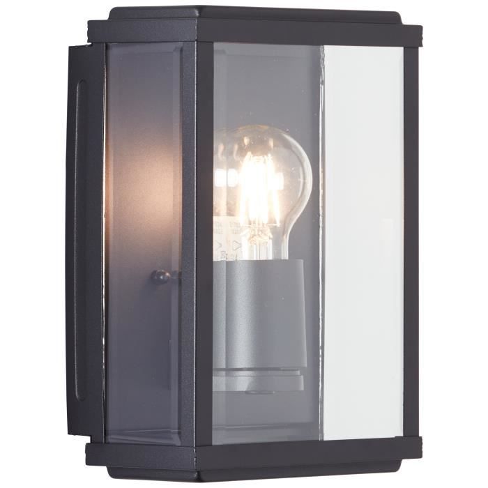 Aplique de pared exterior GAIA - BRILLANTE - Negro - Metal/Cristal - E27 1x60W
