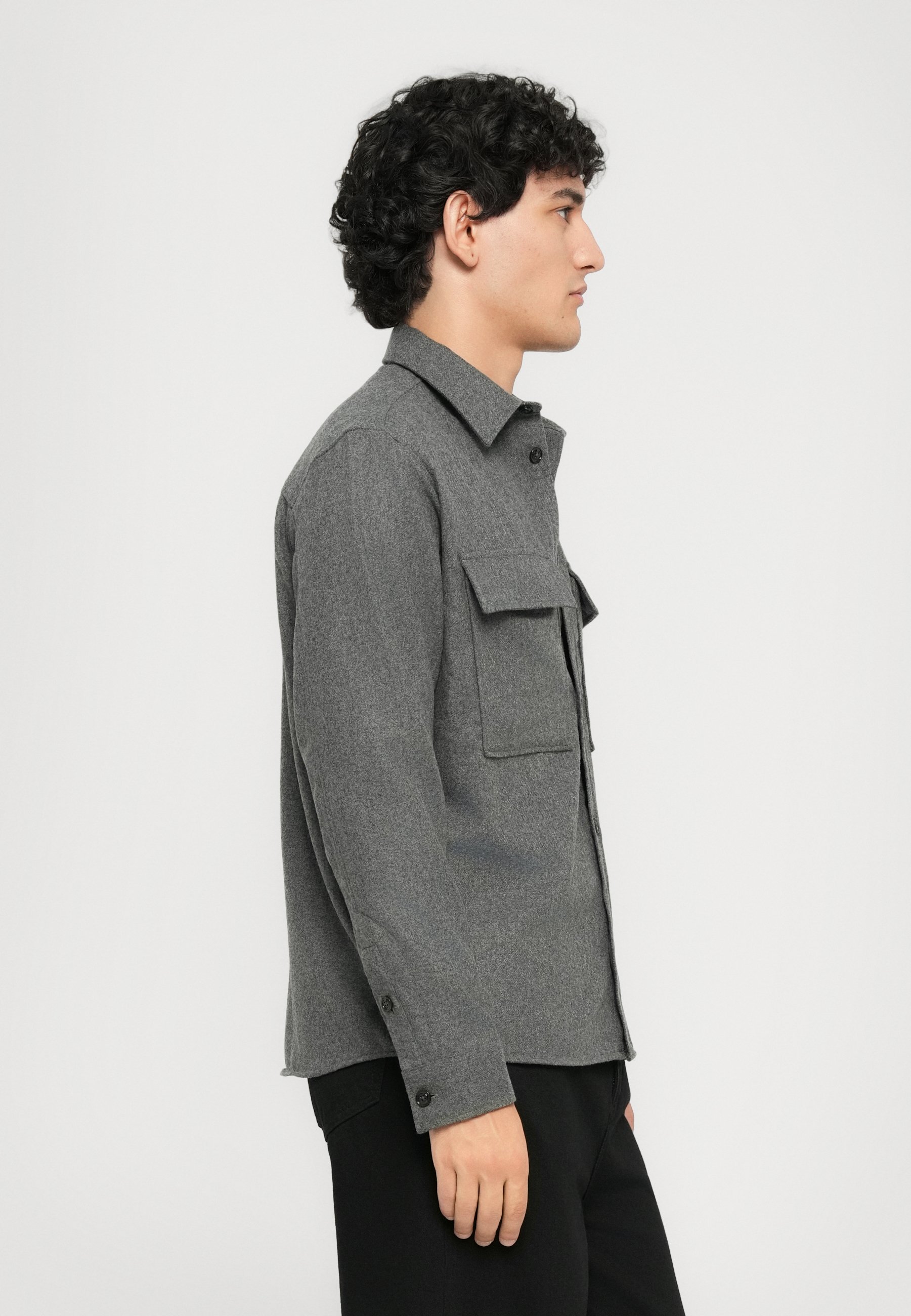 J.LINDEBERG SURCHEMISE PLATE - Chemise - gris foncé chiné