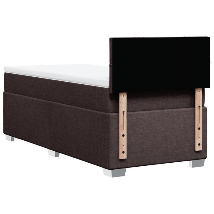 Struttura letto con materasso - Marrone scuro - 90x200 cm - Molle insacchettate - Massimo relax
