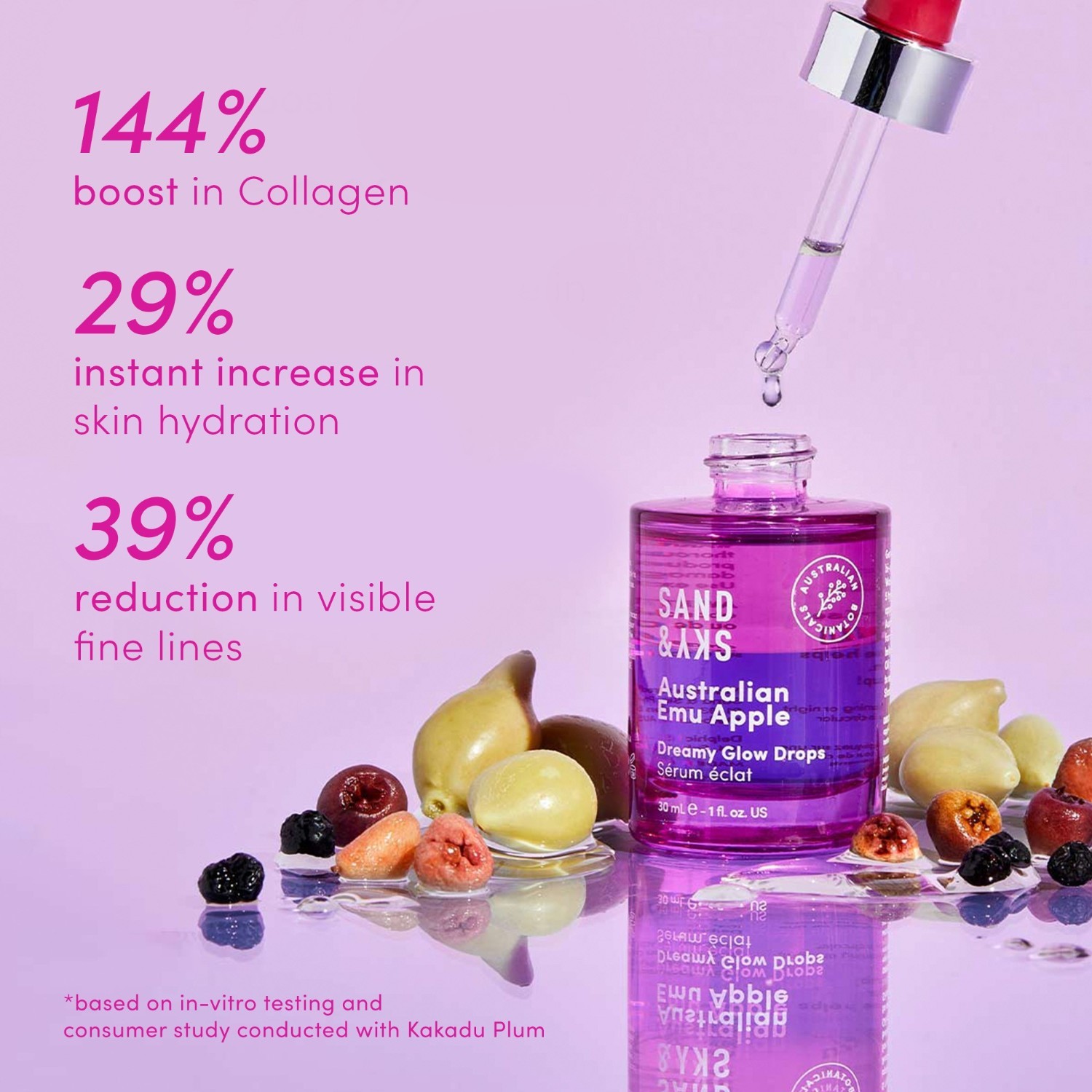 Sand & Sky Glow serums ar Austrālijas emu ābolu aromātu – sapņaini mirdzoši pilieni – 30 ml
