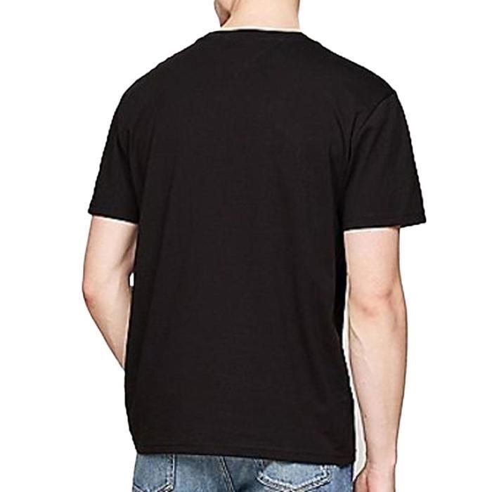 Camiseta preta masculina Tommy Hilfiger Reg Signature