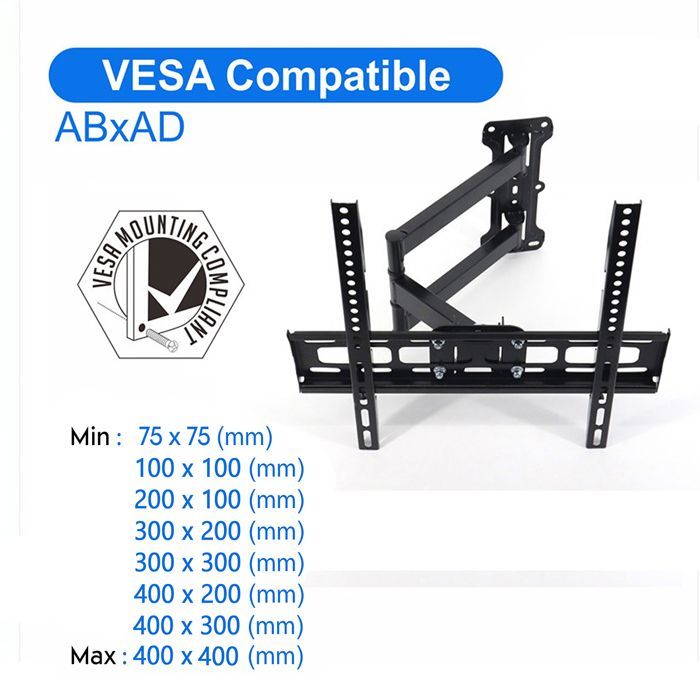 Support mural accroche TV bras articulé inclinable et orientable pour TV OLED LG OLED42C26LB 42