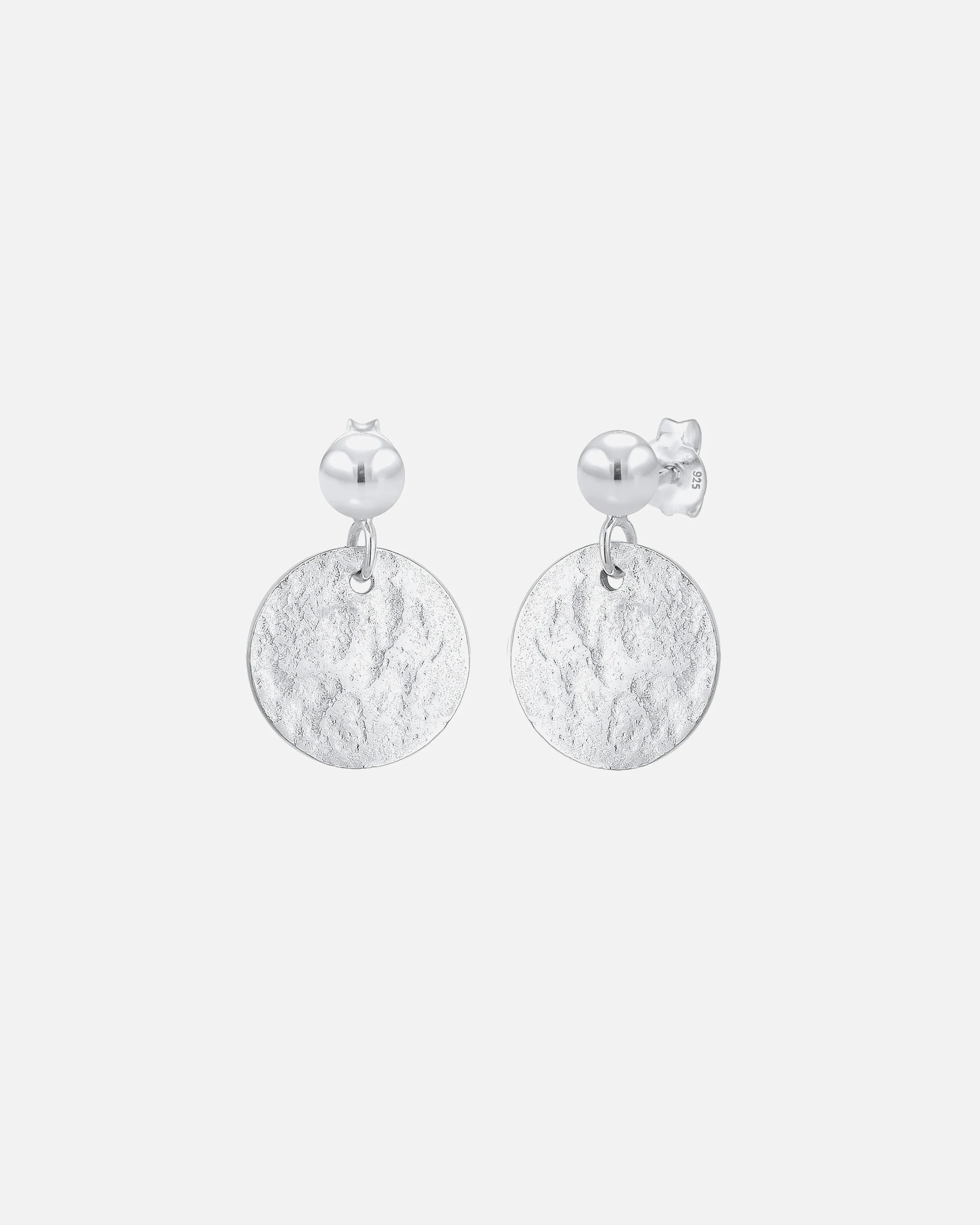 Elli Femmes Pendentif d'oreilles Plaquette Martelé Vintage Look Antique en Argent Sterling 925