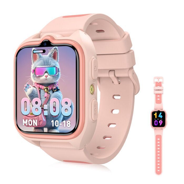 Blackview Z30 Kinder-Smartwatch, 1,75 Zoll, 800 mAh, 4G-Videoanrufe, Dreifach-Positionierung (GPS/WLAN/LBS), SOS-Taste, Pink