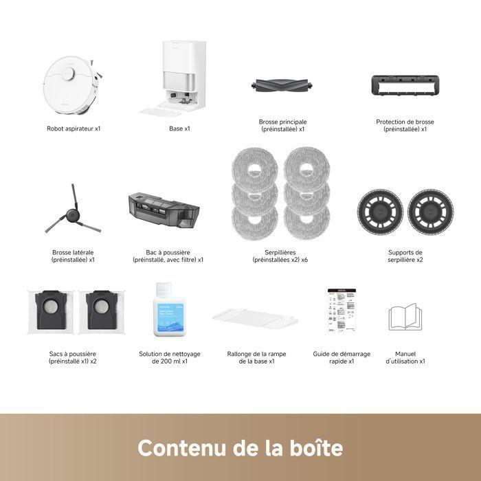 Robot aspirapolvere e lavapavimenti - Kit Dreame L10s Ultra Gen 3, 25000 Pa, spazzola laterale retrattile con sollevamento, sistema AceClean DryBoard